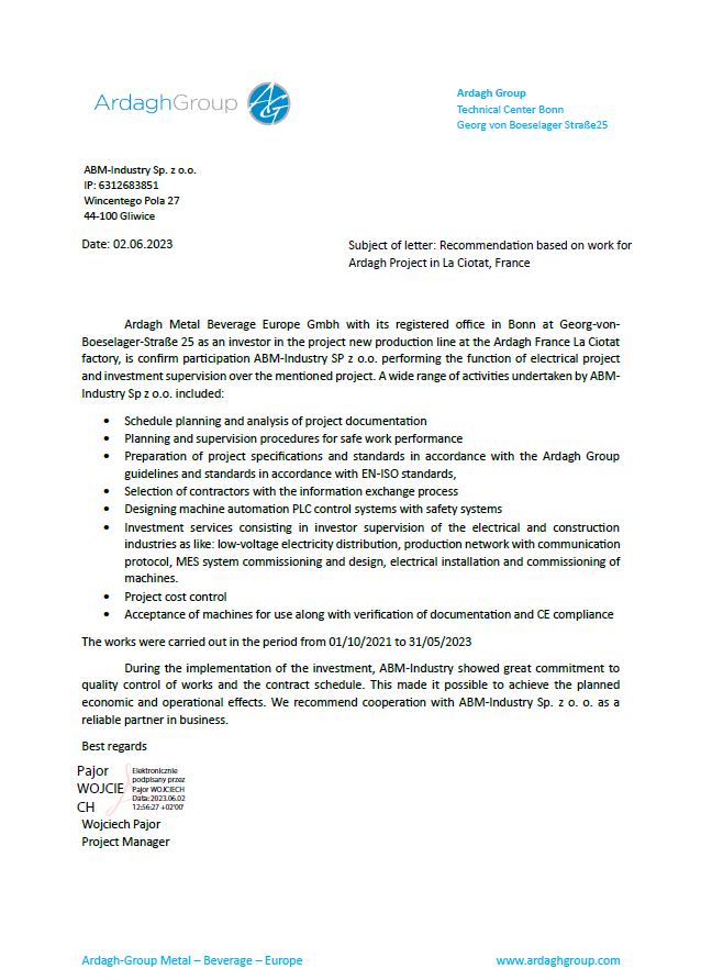 JM Automation Authoritu Recommendation